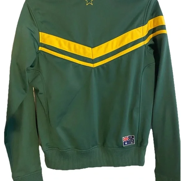 Brooks Track Jacket Team Australia Women’s Medium Green & Yellow Full Zip - Picture 3 of 11
